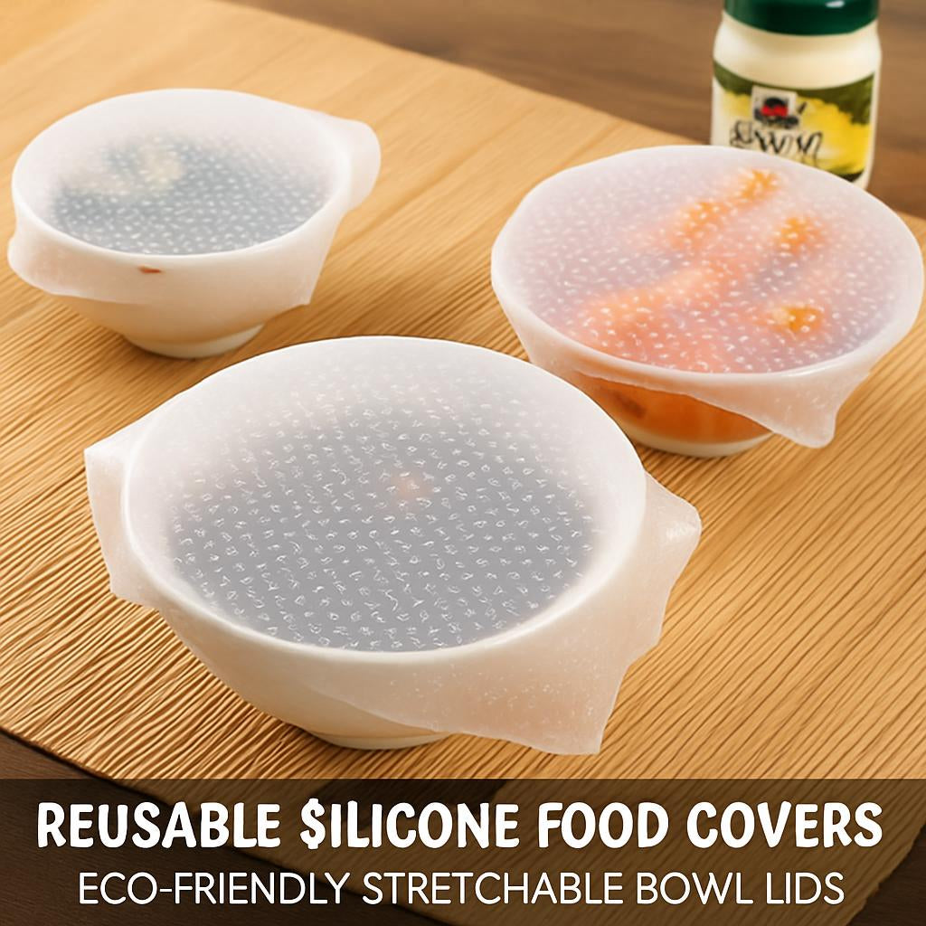 Reusable Silicone Food Covers - Eco-Friendly Stretchable Bowl Lids