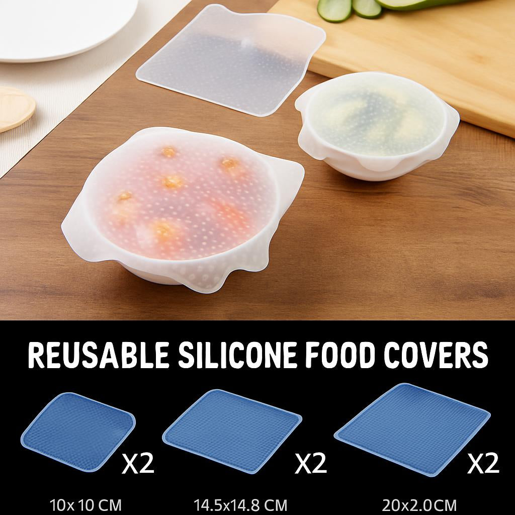 Reusable Silicone Food Covers - Eco-Friendly Stretchable Bowl Lids