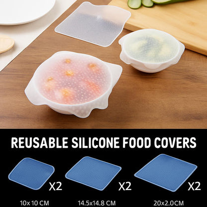 Reusable Silicone Food Covers - Eco-Friendly Stretchable Bowl Lids