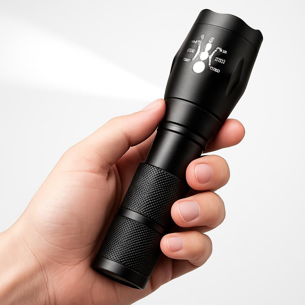 Eco-Friendly Outdoor Flashlight with Dual Power Options