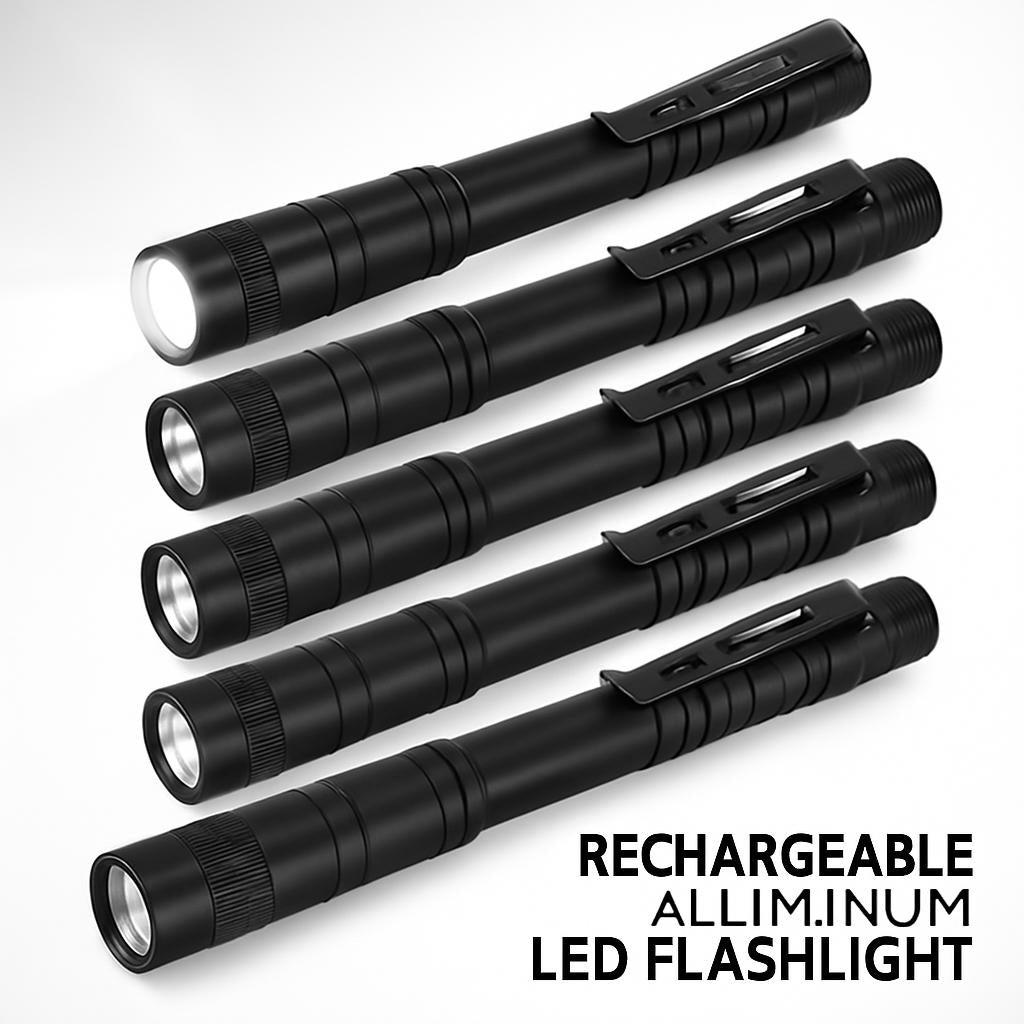 Eco-Friendly Rechargeable Flashlight Set - Durable, Compact, Sustainable