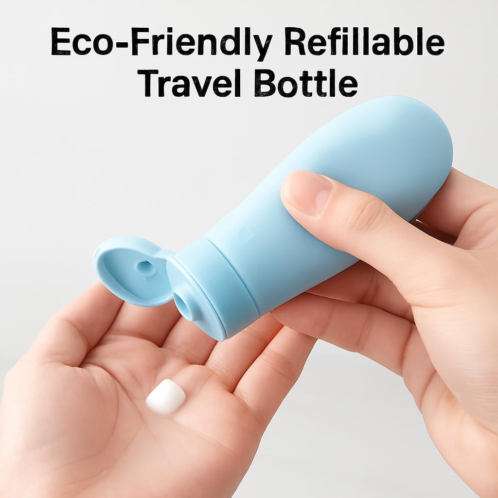 Eco-Friendly Refillable Travel Bottles - Silicone, Compact, Sustainable