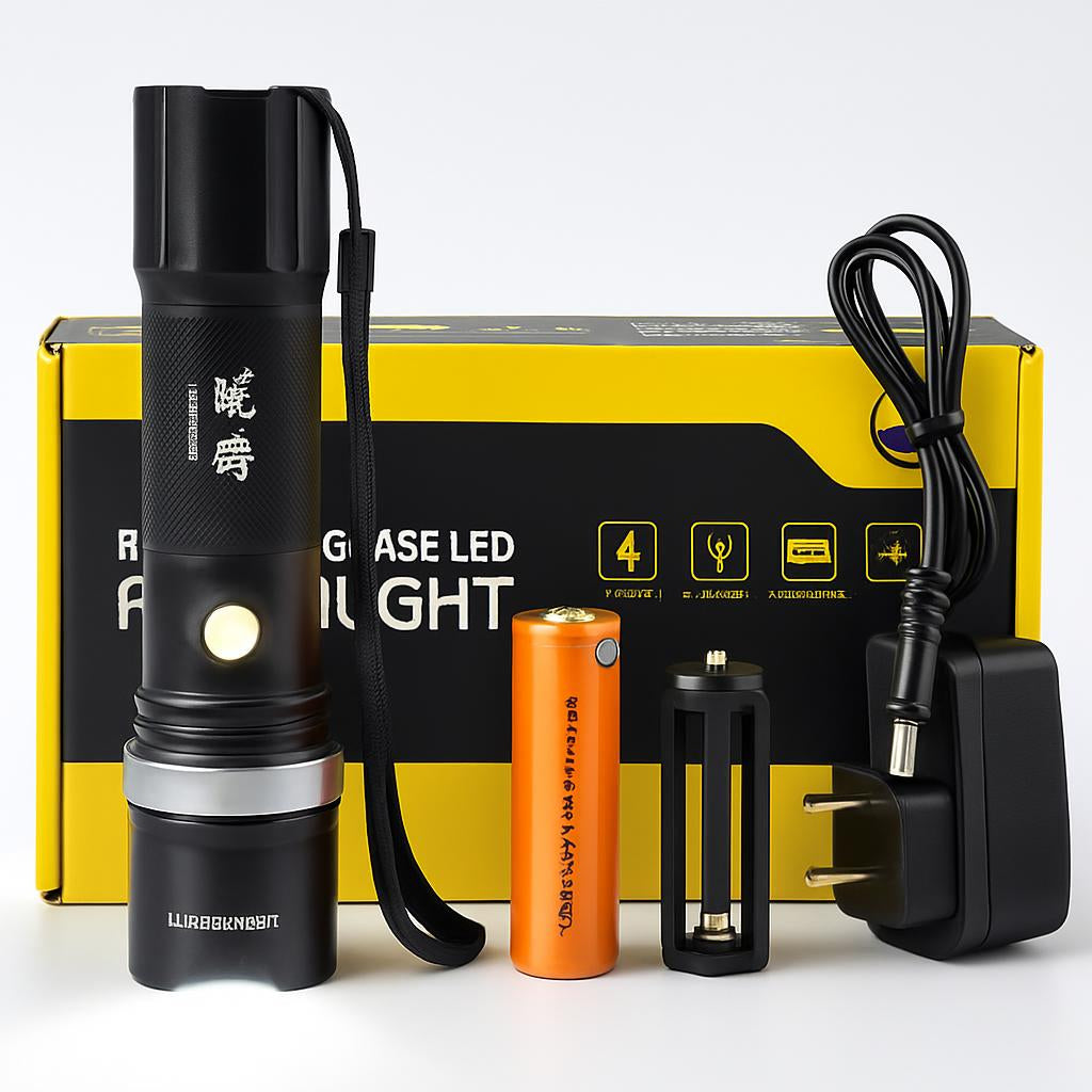 Ultra-Bright Self-Defense LED Flashlight - Rechargeable & Durable