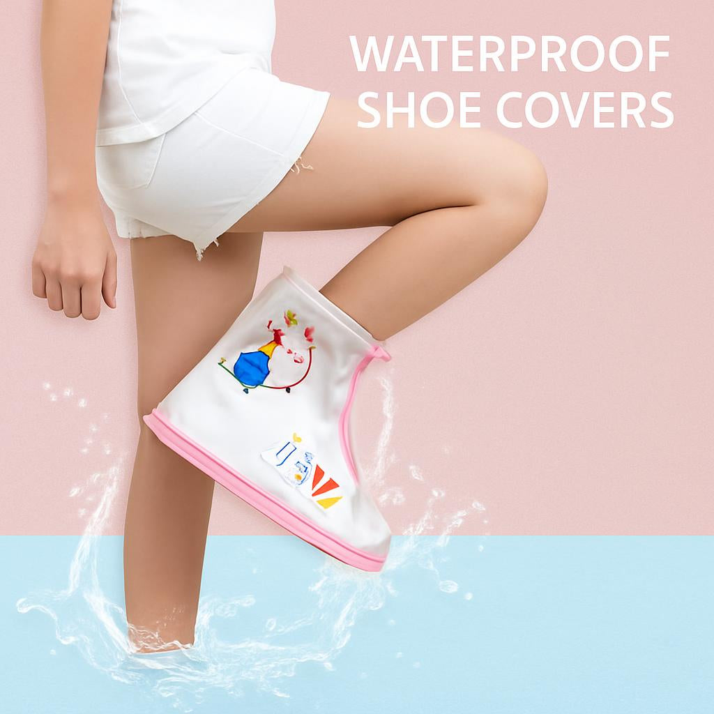 Waterproof Reusable Shoe Covers with Cartoon Designs