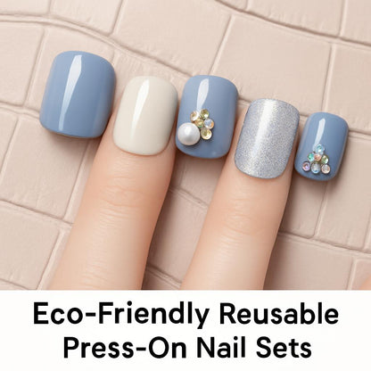 Eco-Friendly Reusable Press-On Nail Sets - Sustainable Beauty
