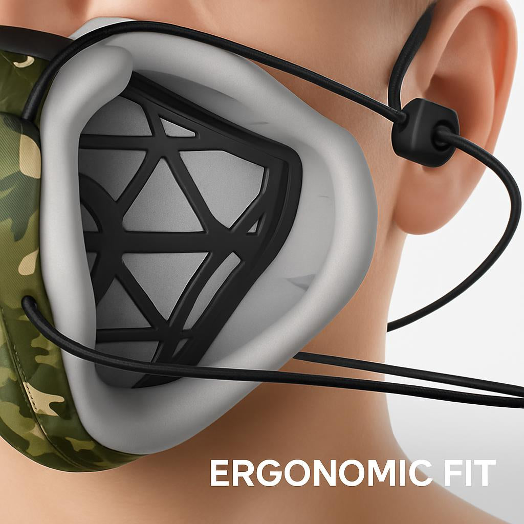 Black Reusable Ergonomic Face Mask - Sustainable & Comfortable