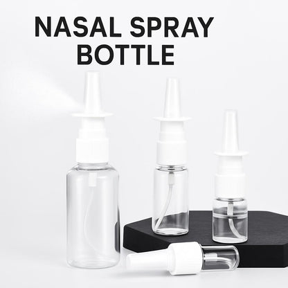 Clear refillable spray bottles with white nozzles for eco-friendly travel