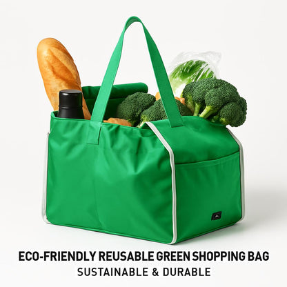Eco-Friendly Reusable Green Shopping Bag - Sustainable & Durable