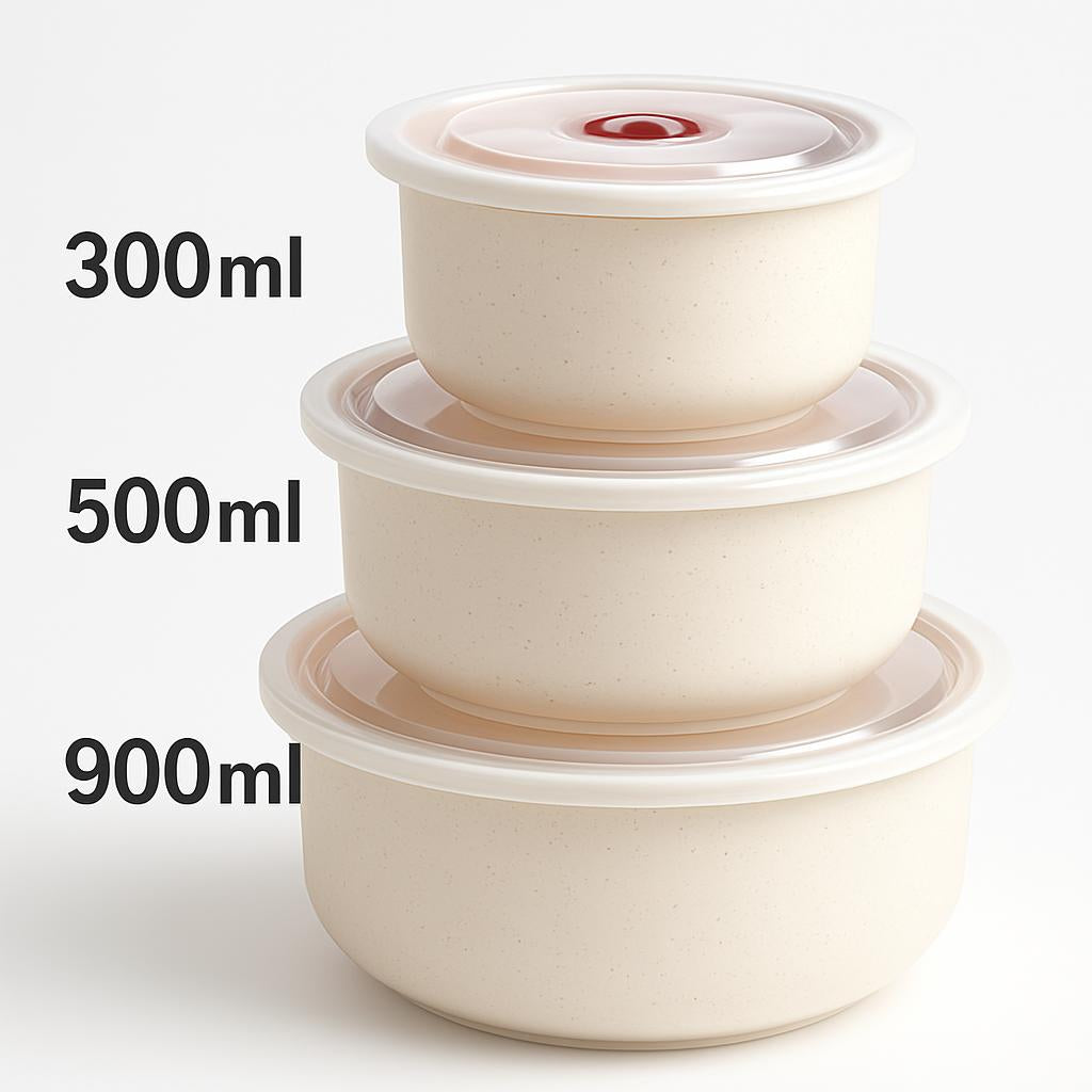 Eco-Friendly Wheat Straw Bowls for Food Storage