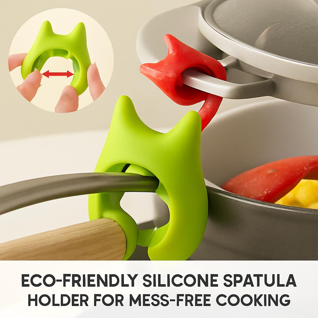 Eco-Friendly Silicone Cat Pot Lid Lifter in Green and Red