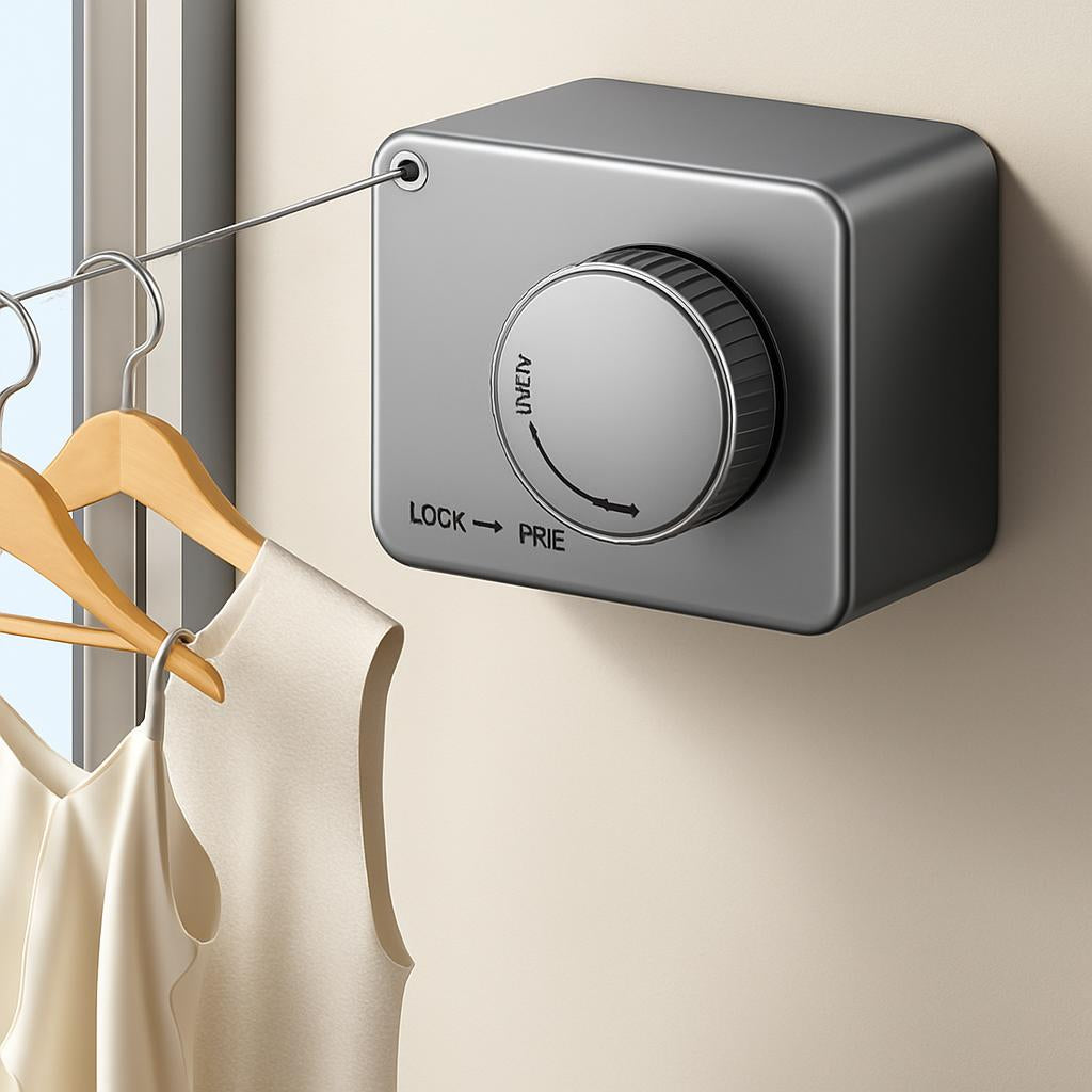 Retractable Wall-Mounted Clothesline - Eco-Friendly Drying Solution