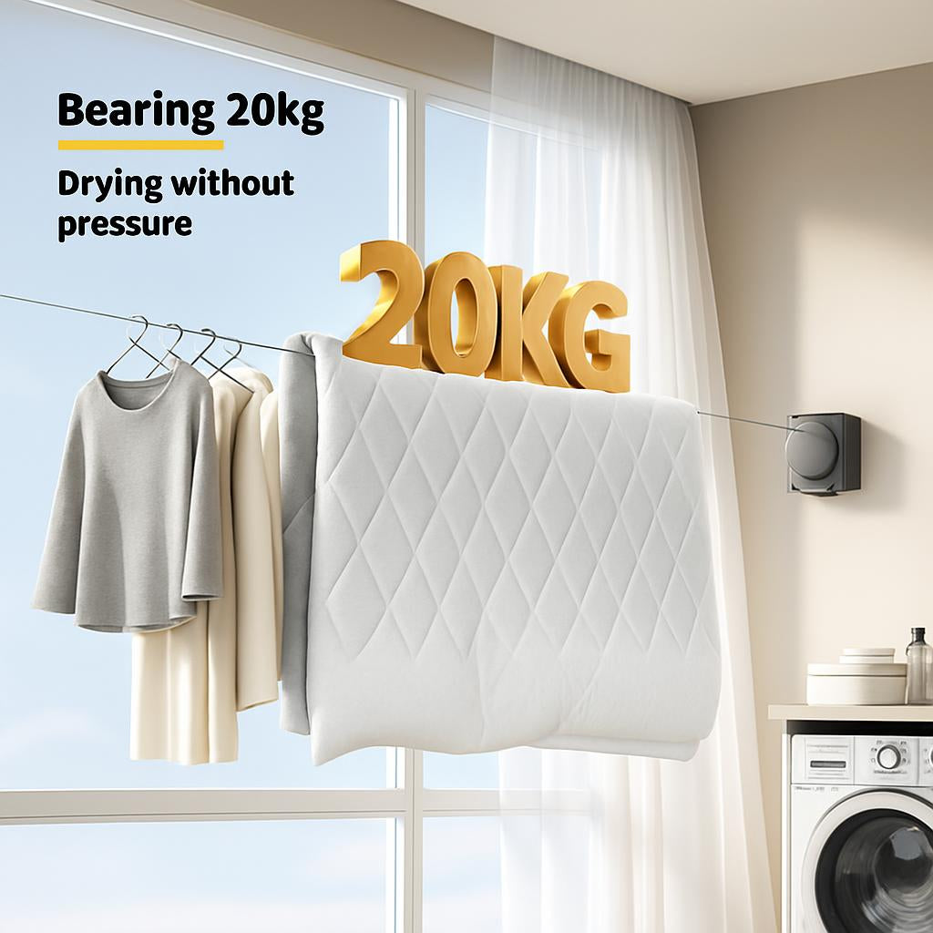 Retractable Wall-Mounted Clothesline - Eco-Friendly Drying Solution