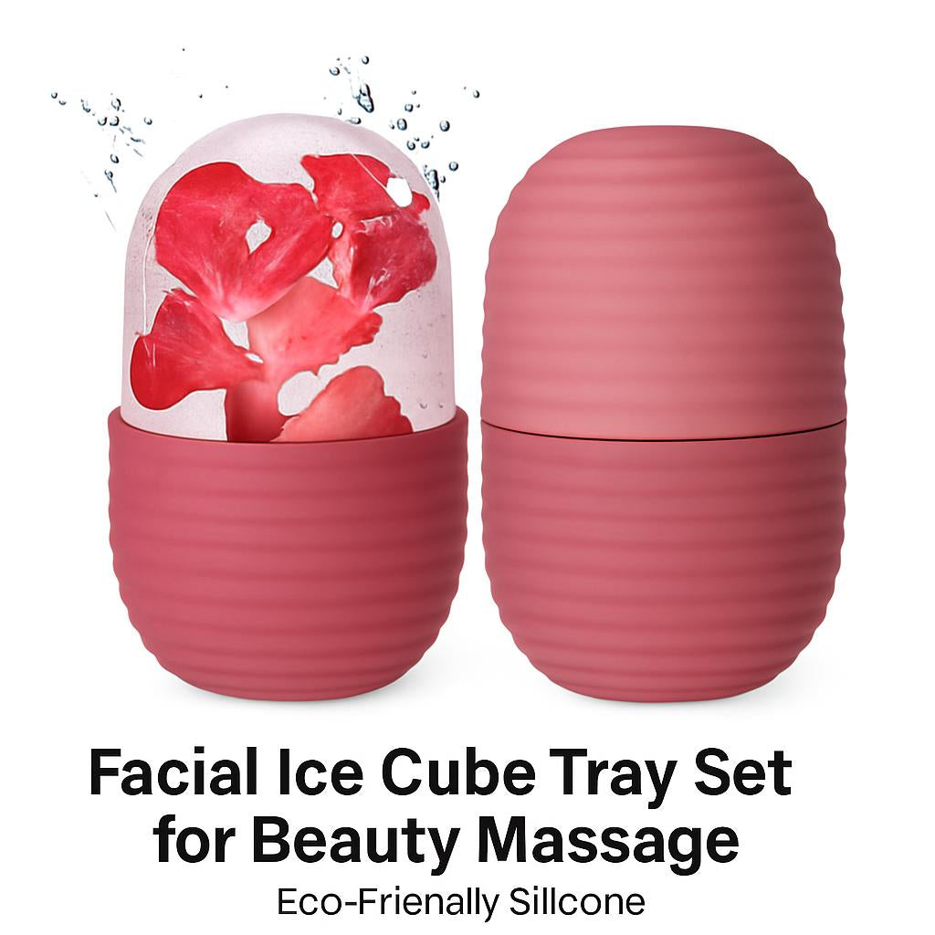 Facial Ice Cube Tray Set for Beauty Massage - Eco-Friendly Silicone