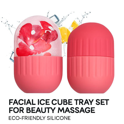 Facial Ice Cube Tray Set for Beauty Massage - Eco-Friendly Silicone