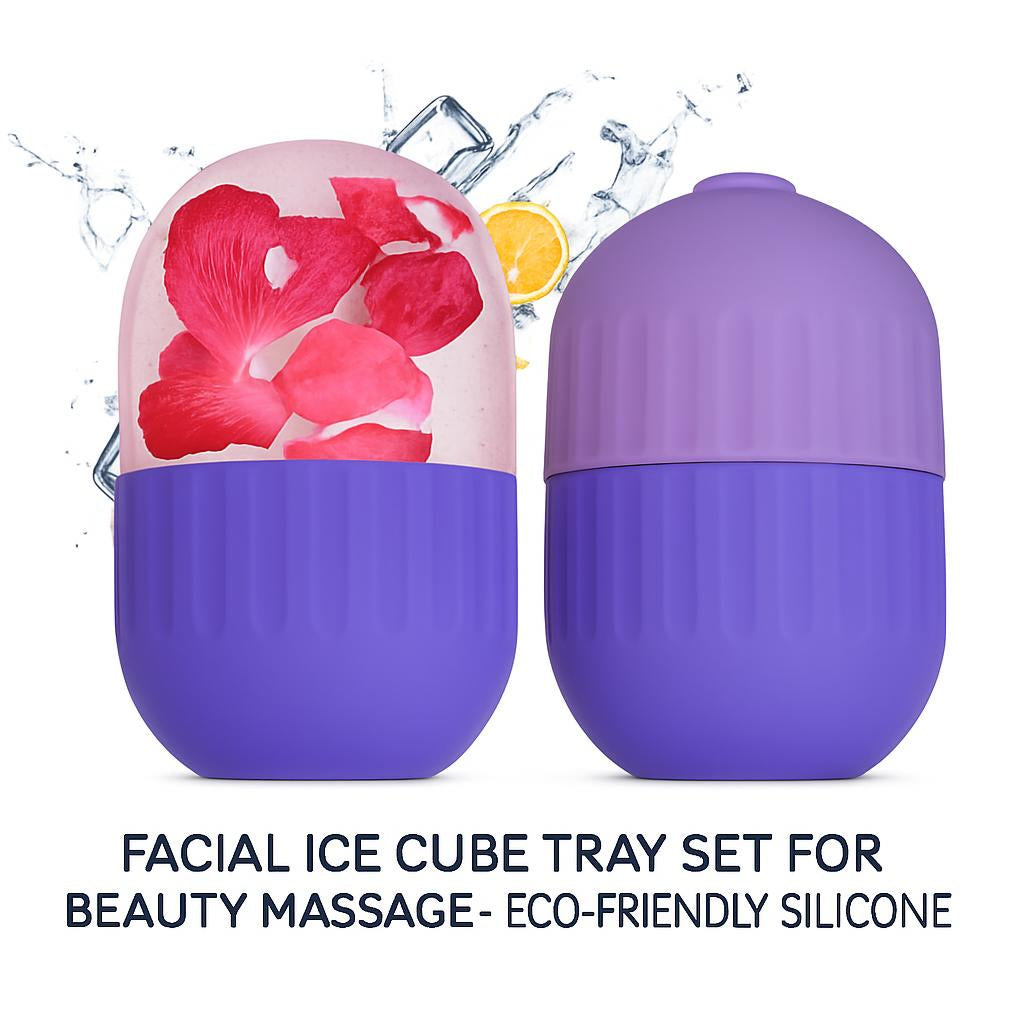 Facial Ice Cube Tray Set for Beauty Massage - Eco-Friendly Silicone