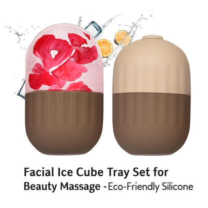 Facial Ice Cube Tray Set for Beauty Massage - Eco-Friendly Silicone