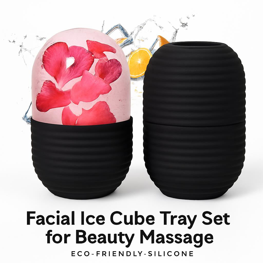 Facial Ice Cube Tray Set for Beauty Massage - Eco-Friendly Silicone