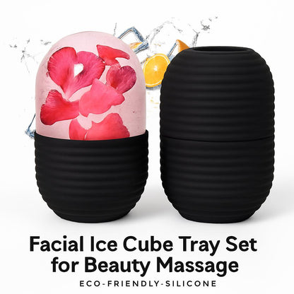 Facial Ice Cube Tray Set for Beauty Massage - Eco-Friendly Silicone