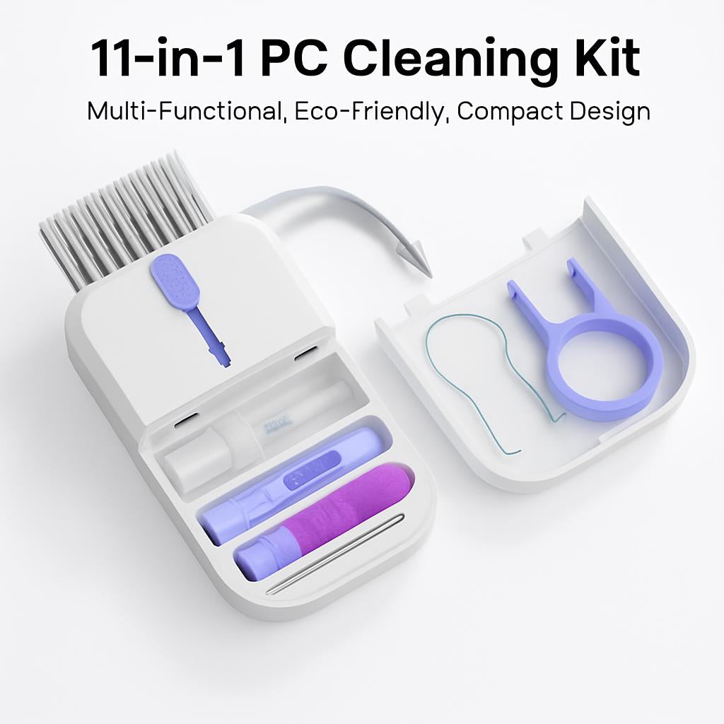 11-in-1 PC Cleaning Kit - Multi-Functional, Eco-Friendly, Compact Design