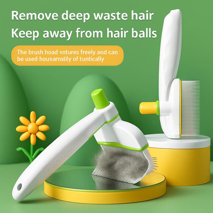 Rotating Pet Grooming Brush for Easy Shedding Control