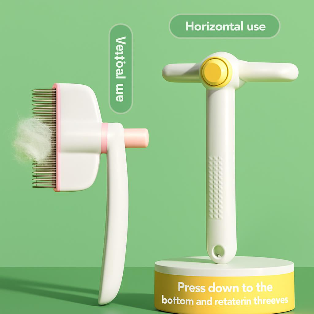 Rotating Pet Grooming Brush for Easy Shedding Control