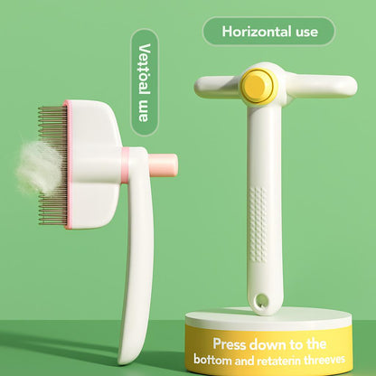 Rotating Pet Grooming Brush for Easy Shedding Control