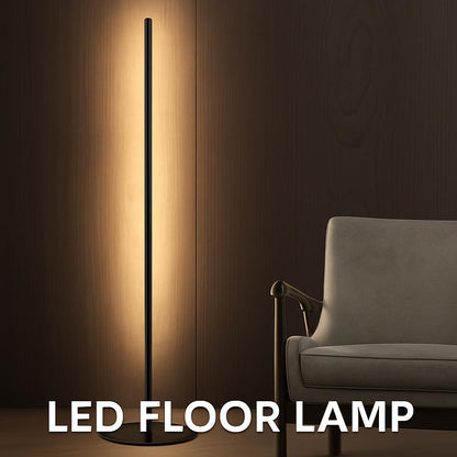 Modern Black Slim LED Floor Lamp - Energy Efficient Lighting