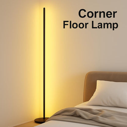 Modern Black Slim LED Floor Lamp - Energy Efficient Lighting