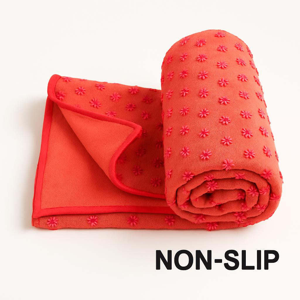 Eco-Friendly Microfiber Yoga Towel with Floral Design