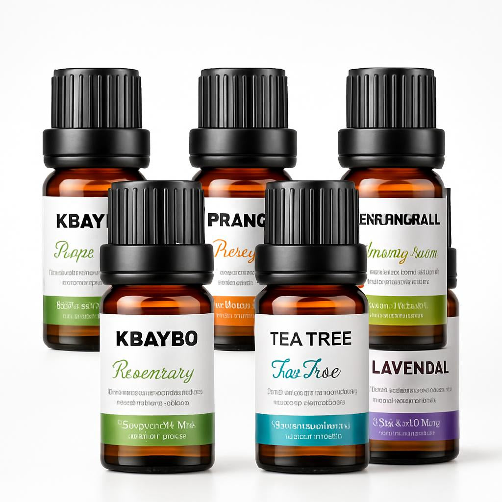 Natural Aromatherapy Essential Oils Set - Eco-Friendly Glass Bottles