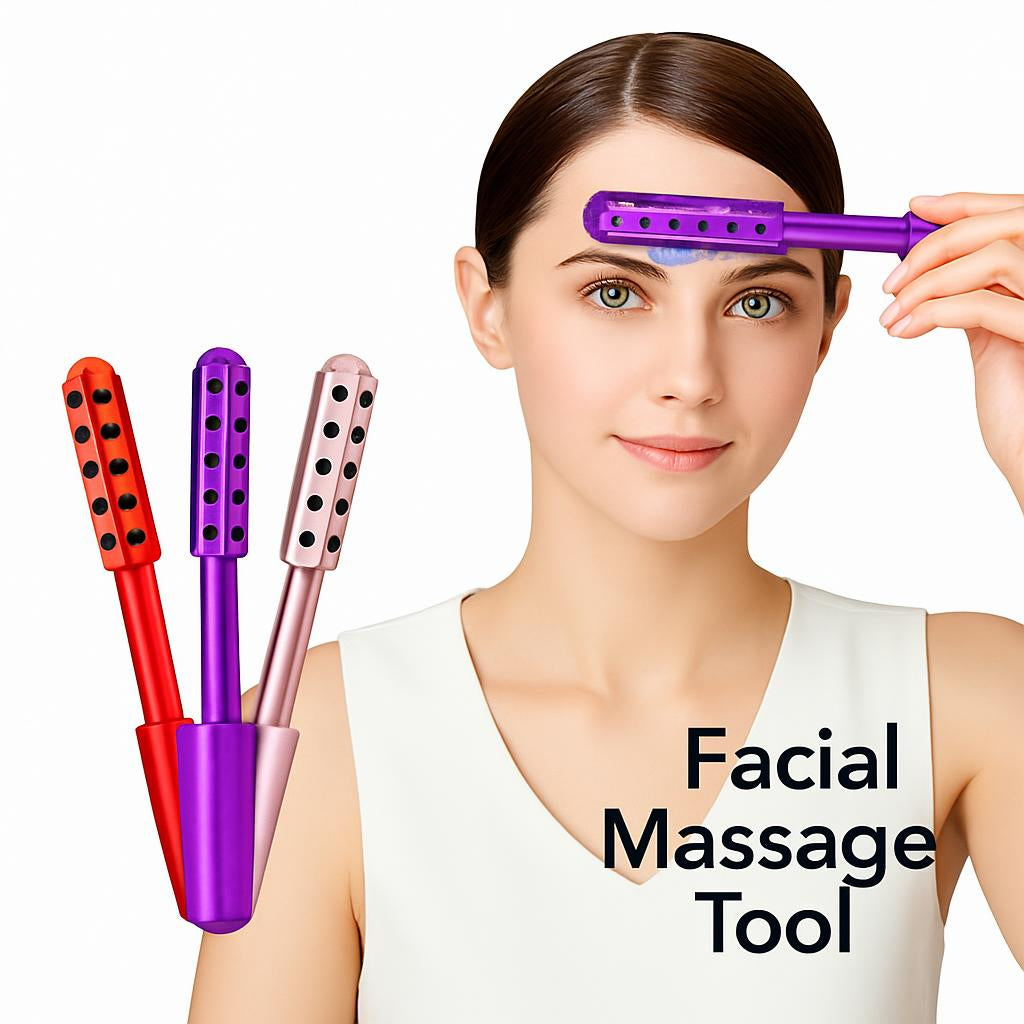Germanium Beauty Stick Facial Massage Tool - Metallic Pink