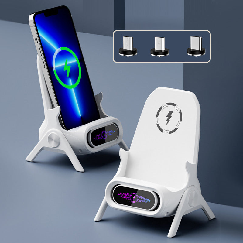 Multifunctional Wireless Fast Charger Phone Stand Magnetic Phone Stand,Small Chair 15W Mobile Phone Holder Tablet Bracket 1/2PCS