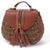 small Deep Brown with leather straw bag