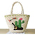 beach with cactus straw bag