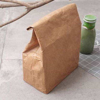 Thermal Lunch Paper Bag Kraft Paper Waterproof Washable