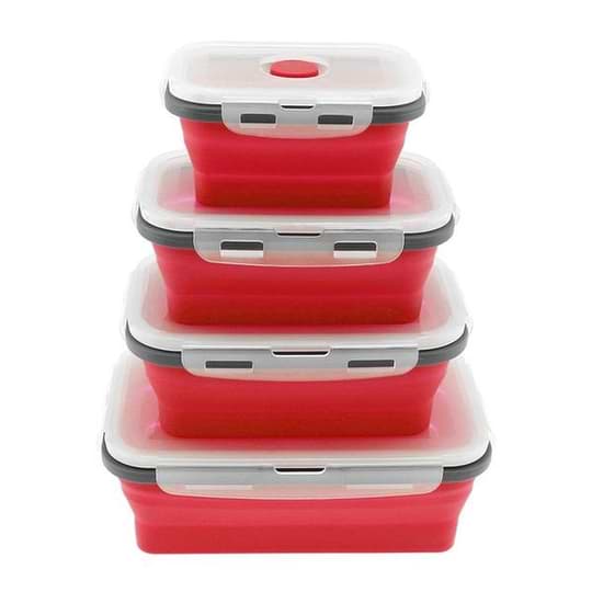 Silicone Lunch Boxes, Foldable Food-grade Microwave Silicone Lunch
