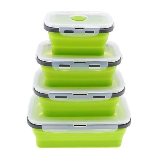 Collapsible Silicone Lunch Box Portable Folding Food Storage