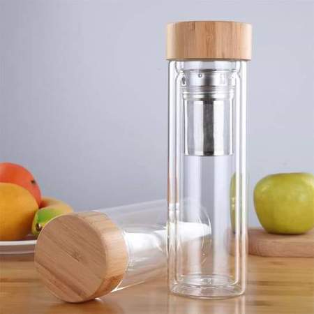 Glass Water Bottle with Tea Infuser