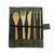 bamboo cutlery set inside the case