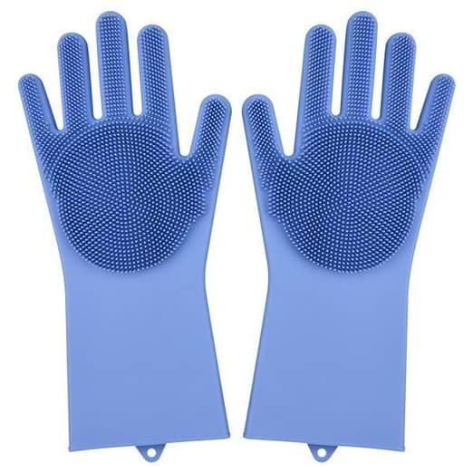 at Home Blue Silicone Scrubber Gloves - 2 ct